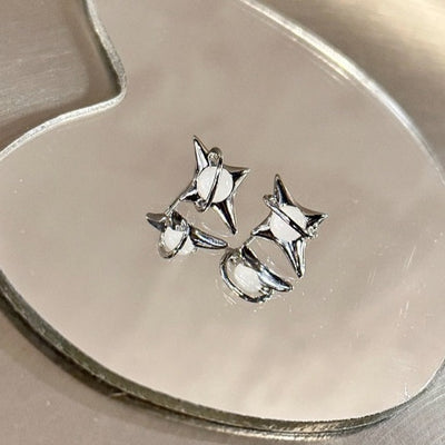 海外セレクト　シルバーピアス モードアクセ　大人気ワンポイント ロンバスシルバーピアス mf2520【韓国モードファッション】