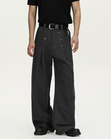 Double-breasted high-waisted pants mf3625
