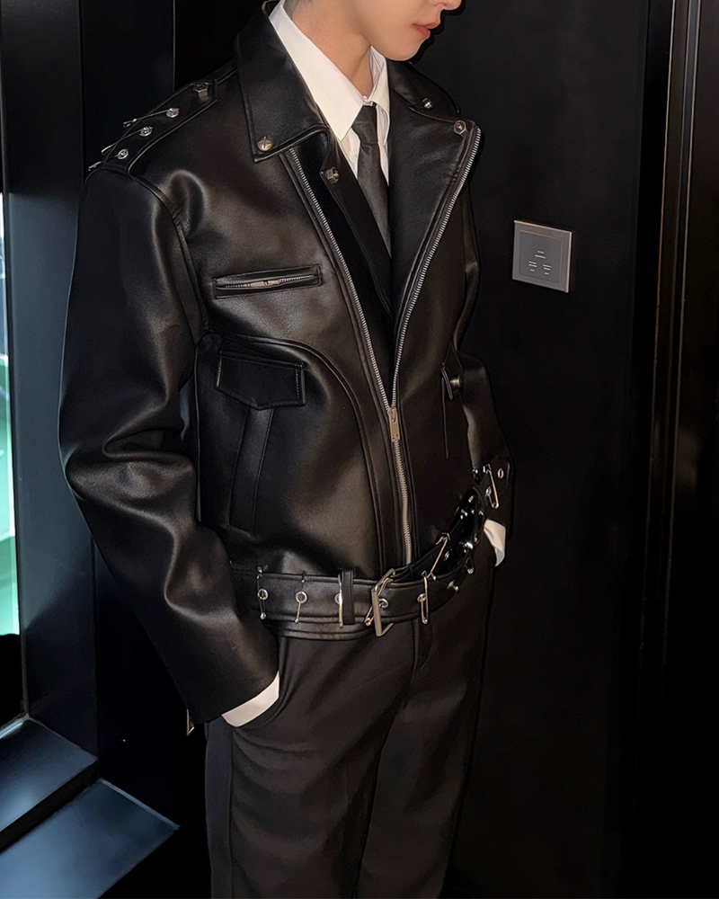 【11.10新作】バックルデザインモードジャケット mf3577