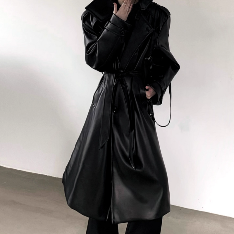 【12.12新作】オーバーレザーロングジャケット mf3613