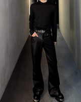 【12.15新作】モードドレープレザーパンツ mf3594