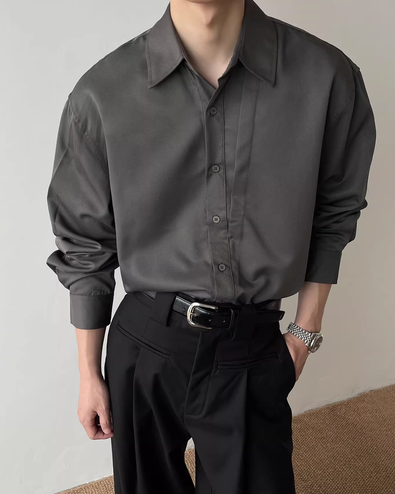 【11.26新作】レイヤーデザインコリアンシャツ mf3591