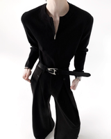 【1.7新作】ジップアップハイネックニット mf3633