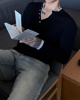 【2.25新作】バイカラーモードニットトップス mf3680