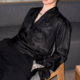 【3.11新作】モードサテンドレープトップス mf3685