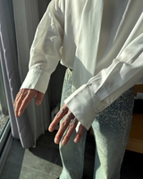 【3.6新作】モードドレープタイデザインシャツ mf3682