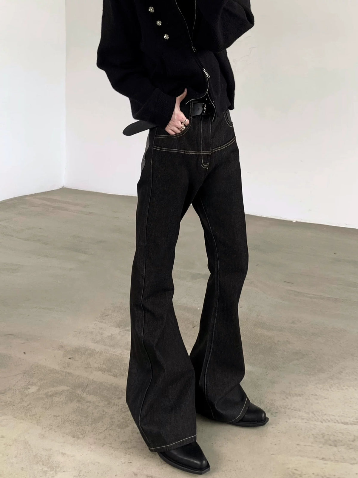 MODEFREAKの【10.19新作】シャインストーンフレアデニムパンツ mf3896の画像