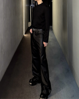 【12.15新作】モードドレープレザーパンツ mf3594