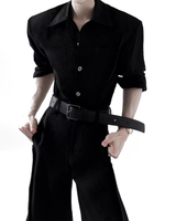 【4.17新作】モードシルエットブラックシャツ mf3709