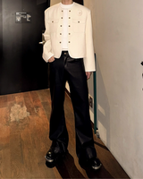 【11.19新作】シンプルモードツイードジャケット mf3587