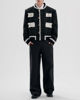 【12.1新作】ラグジュアリーバイカラーツイードジャケット mf3602