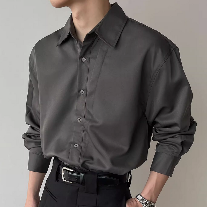 【11.26新作】レイヤーデザインコリアンシャツ mf3591