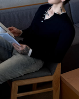 【2.25新作】バイカラーモードニットトップス mf3680