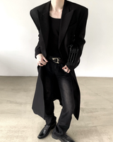 Double-breasted loose satin jacket mf3599