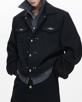 【2.13新作】ツーピースメタルボタンモードジャケット mf3665