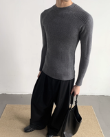 【12.5新作】ハイネックスリムフィットニットトップス mf3605