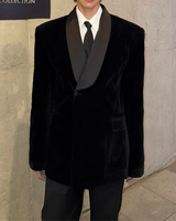 【11.12新作】スウェードサテンカラークラシカルジャケット mf3575