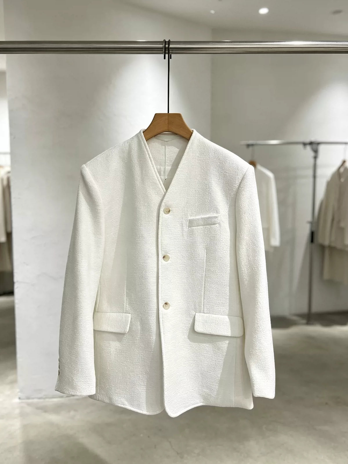モノトーンツイードモードセットアップ 白色小香西服