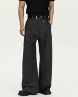 Double-breasted high-waisted pants mf3625