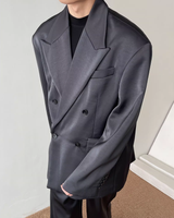 【12.3新作】ダブルブレストルーズサテンジャケット mf3599