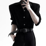 【4.17新作】モードシルエットブラックシャツ mf3709