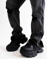 Split-toe mode leather boots mf3636