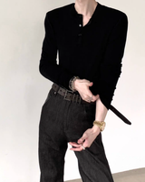 MODEFREAKのヘンリーネックタイトカットソー mf3820の画像