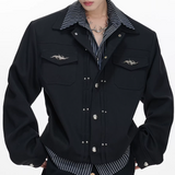 【2.13新作】ツーピースメタルボタンモードジャケット mf3665