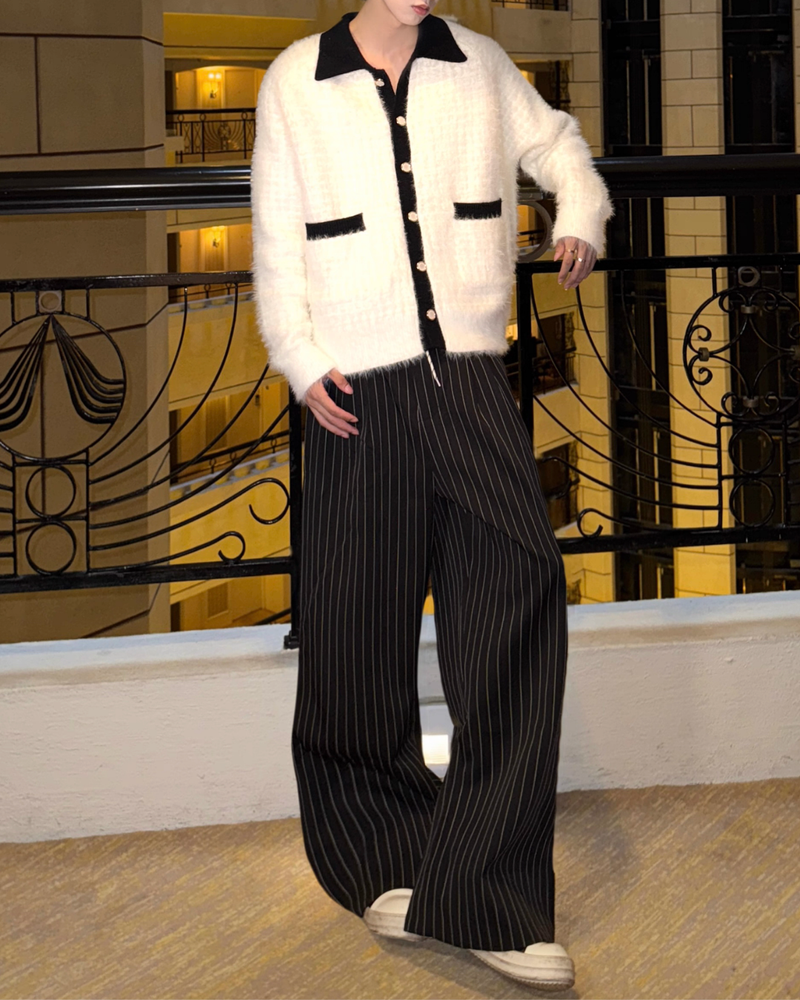 【11.12新作】バイカラーモードルーズカーディガン mf3572