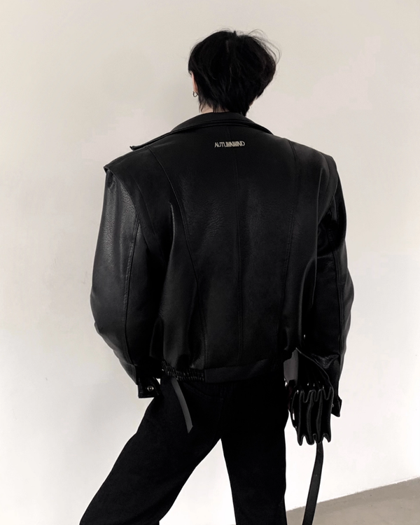 【12.10新作】スタンドカラーレザーモードジャケット mf3612