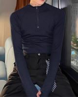 【11.5新作】ハイネックジップアップカットソー mf3573