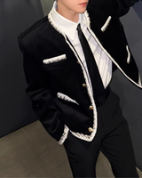 【2.2新作】バイカラーラインライトツイードジャケット mf3655