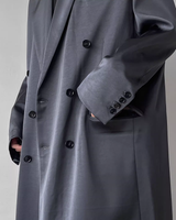 【12.3新作】ダブルブレストサテンロングコート mf3598