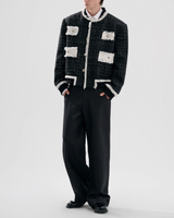 【12.1新作】ラグジュアリーバイカラーツイードジャケット mf3602