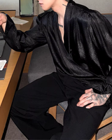 【3.11新作】モードサテンドレープトップス mf3685