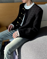 【2.27新作】ダブルブレストツイードモードジャケット mf3679