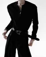 【1.7新作】ジップアップハイネックニット mf3633