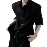 【4.17新作】モードシルエットブラックシャツ mf3709