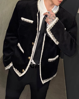 【2.2新作】バイカラーラインライトツイードジャケット mf3655