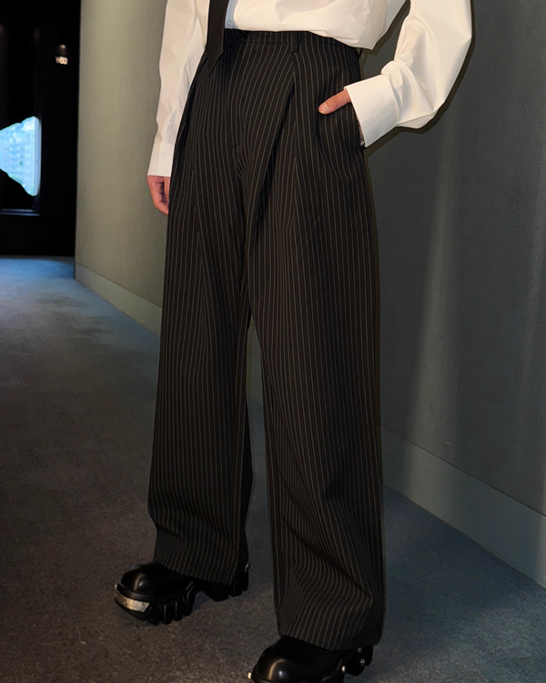 【11.7新作】ストライプルーズコリアンスラックス mf3578