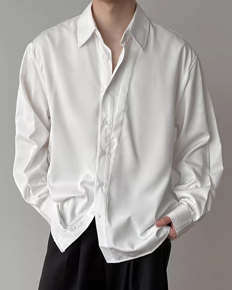 【11.26新作】レイヤーデザインコリアンシャツ mf3591