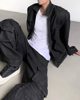 【10.20新作】モードルーズデニムジャケット mf3553