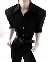 【4.17新作】モードシルエットブラックシャツ mf3709