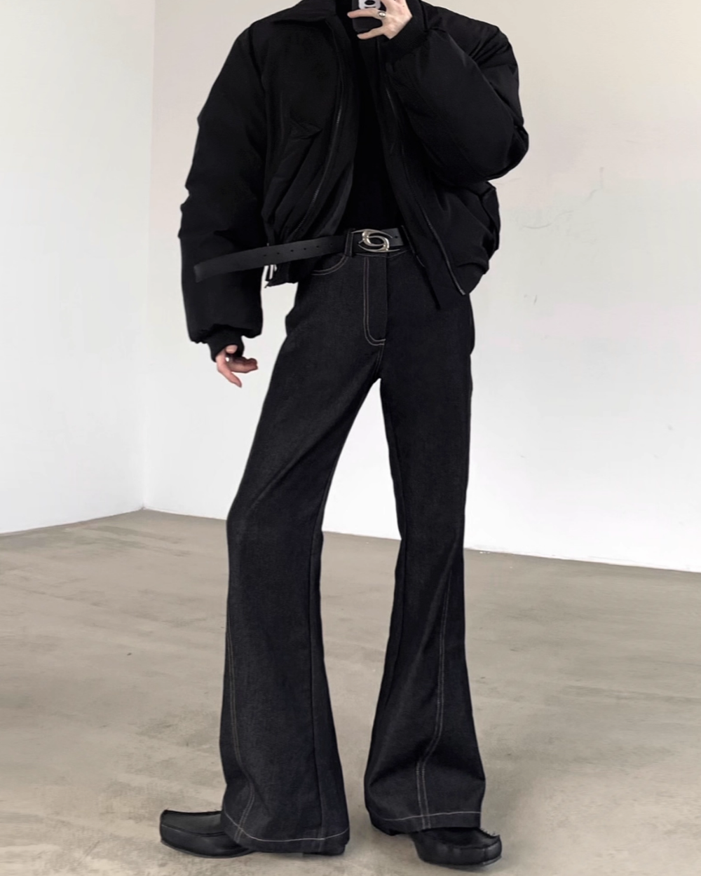 11.24新作】モードデニムフレアパンツ mf3586【韓国モードファッション】