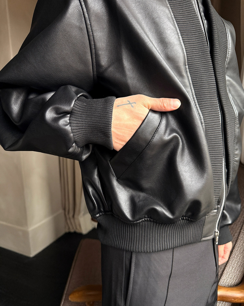 レザーモードコリアンジャケット mf3538