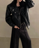 【1.19新作】レザーバックルデザインモードジャケット mf3642