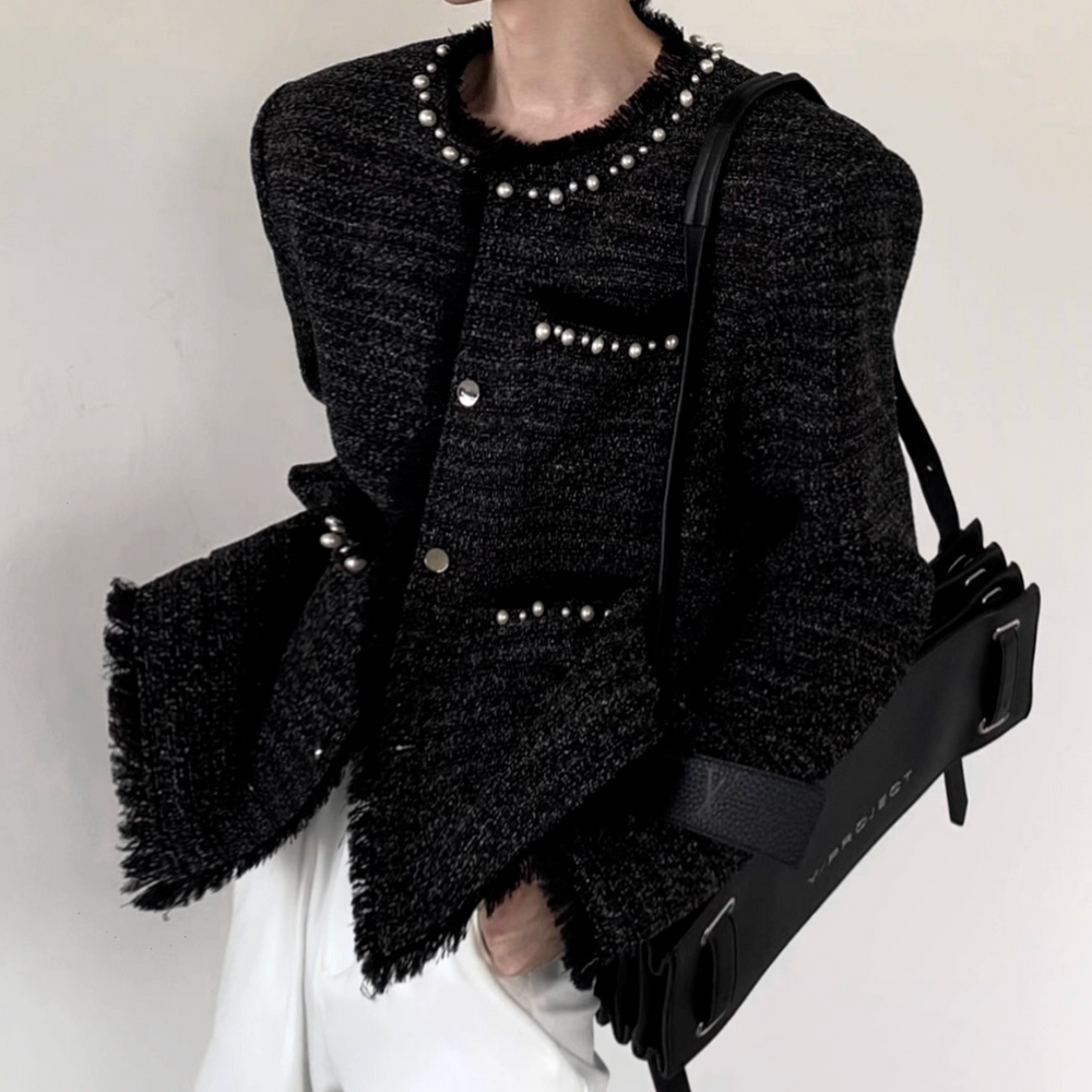 MODE FREAKショートモノトーンジャケット ハイウエストドレープ