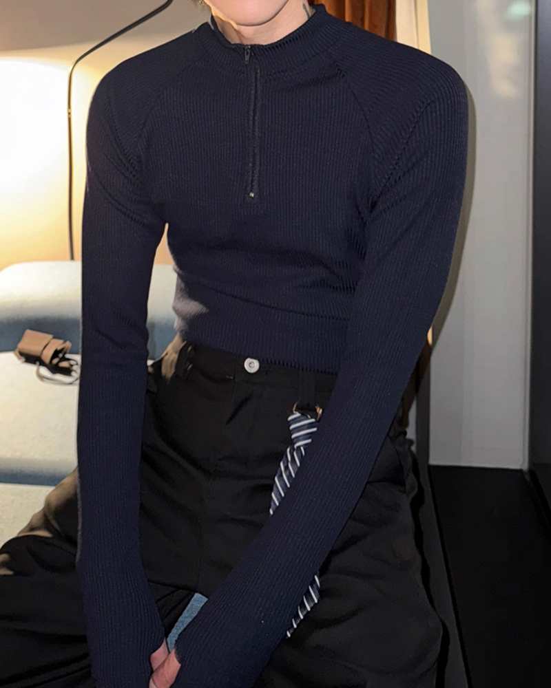 【11.5新作】ハイネックジップアップカットソー mf3573