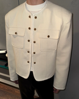 【11.19新作】シンプルモードツイードジャケット mf3587