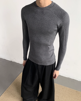 【12.5新作】ハイネックスリムフィットニットトップス mf3605